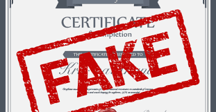Fake certificate