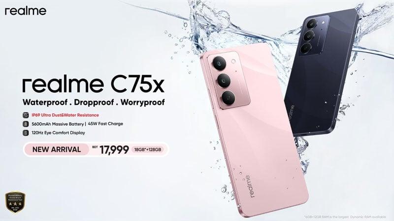 realme launches ultra-waterproof smartphone C75x in Bangladesh