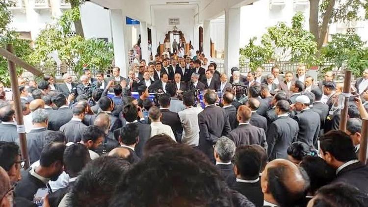 BJAF holds protest rally demanding arrest of ex-CJ Khairul Haque
